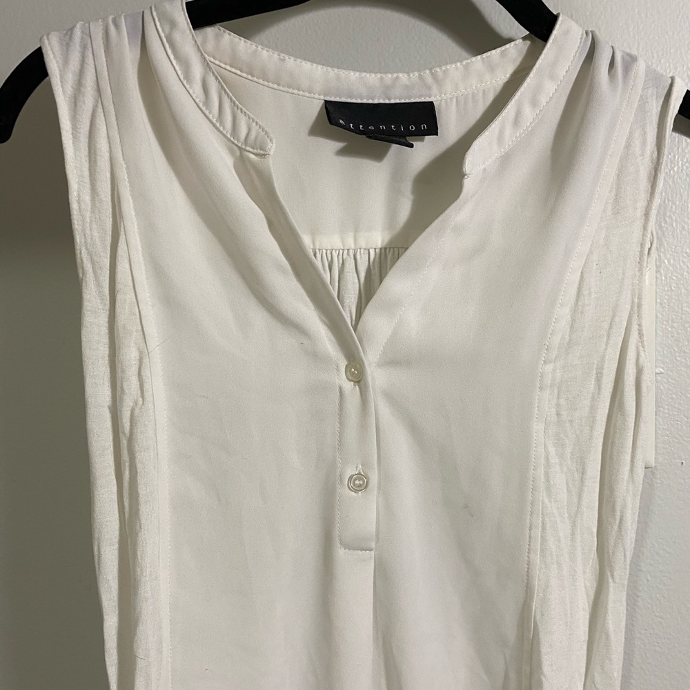 White Sleeveless Blouse
